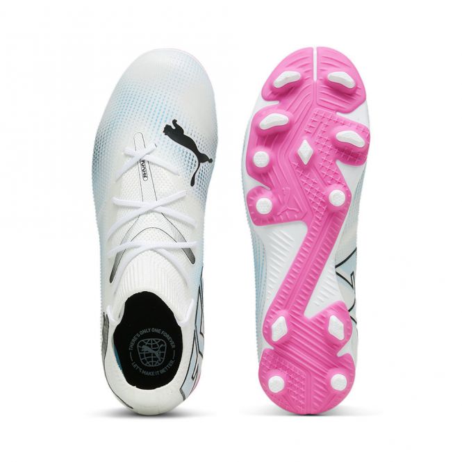 Puma FUTURE 7 MATCH FG/AG JR Fussballschuh - white poison pink