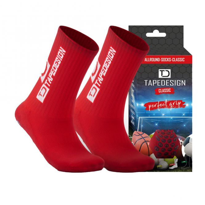 TAPEDESIGN Allround Classic Grip Fussballsocken - red