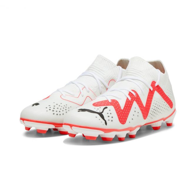 Puma FUTURE MATCH FG/AG JR Fussballschuh - white black fire red