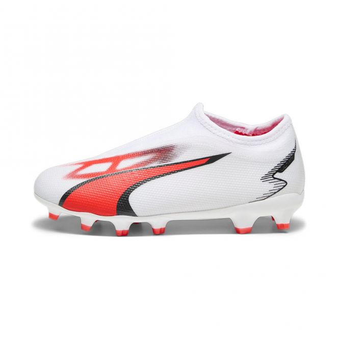 Puma ULTRA MATCH LL FG/AG JR Fussballschuh - white black fire red