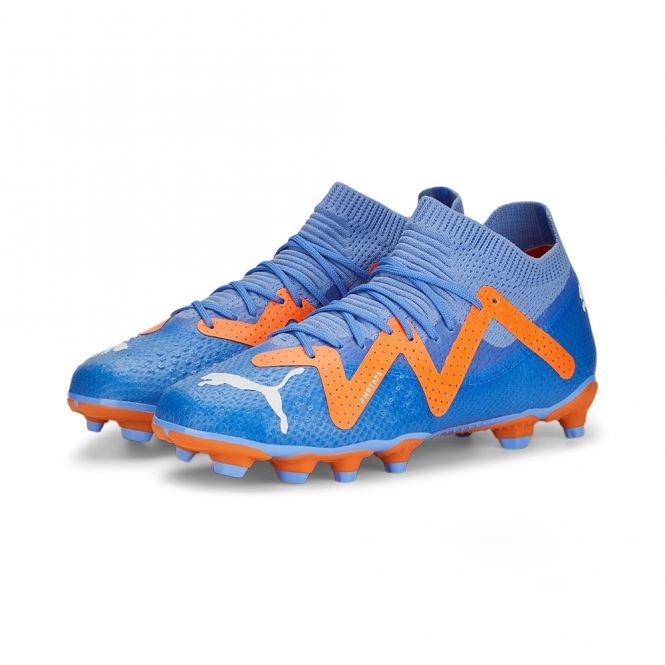 Puma FUTURE PRO FG/AG JR Fussballschuh - Blue Glimmer White Ultra Orange