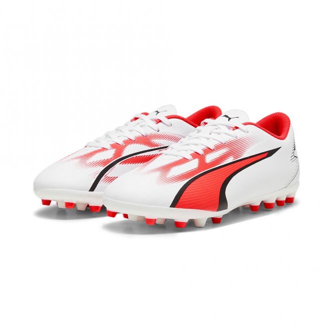 Puma ULTRA PLAY JR MG Rasen + Kunstrasenschuh - white black fire red