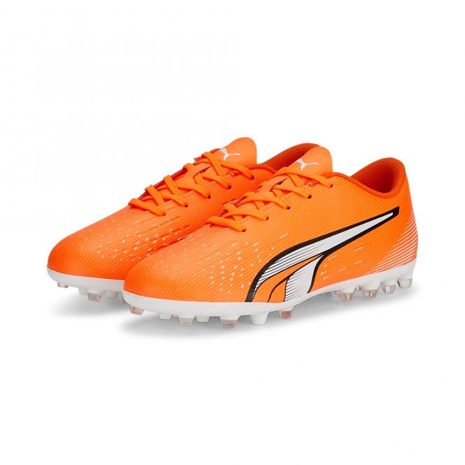 Puma ULTRA PLAY MG JR Rasen + Kunstrasenschuh - orange white blue glimmer