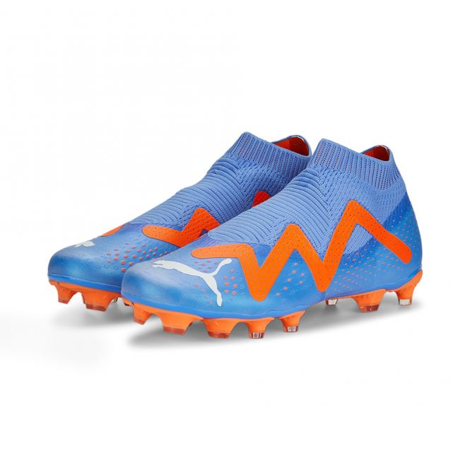 Puma FUTURE MATCH+ LL FG/AG Fussballschuh - Blue Glimmer White Ultra Orange