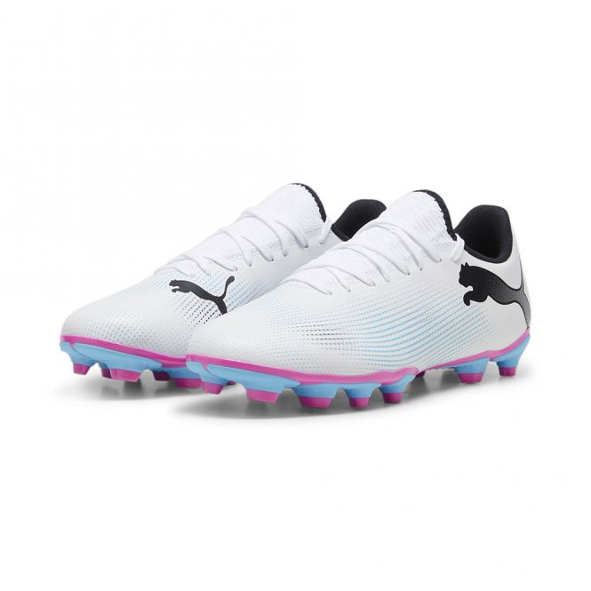 Puma FUTURE 7 PLAY FG/AG Fussballschuh - white poison pink